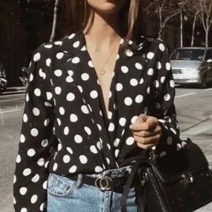 Zara Women Polka Dot Bodysuit